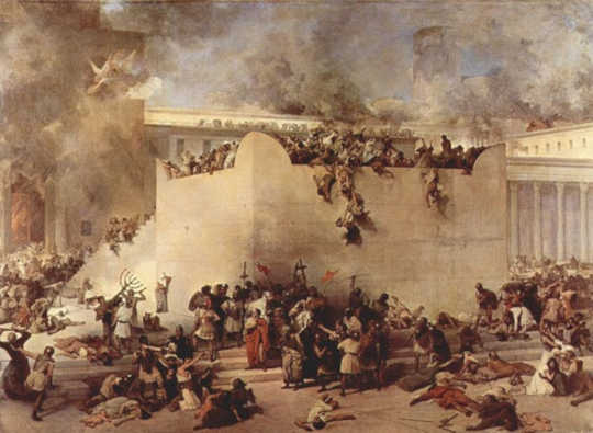 The destruction of the Temple of Jerusalem. (why hanukkah's true meaning is about jewish survival)